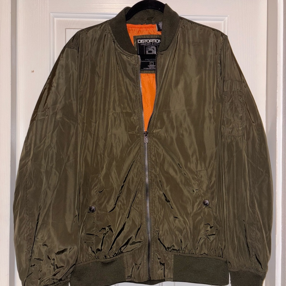 Distortion Olive Bomber Jacket